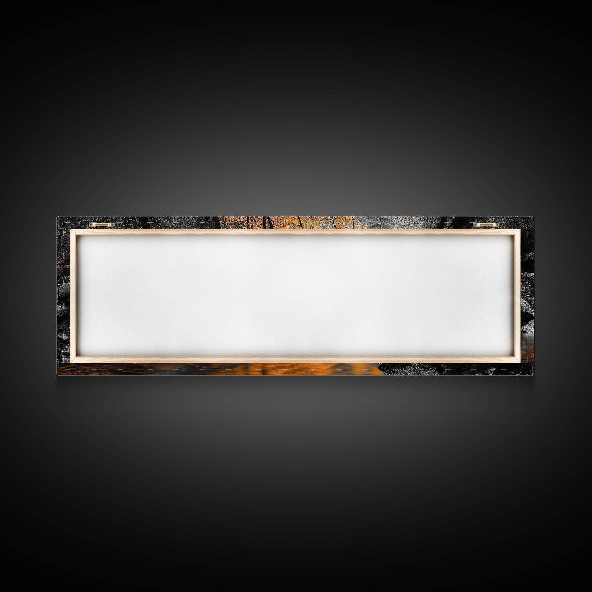 Autumn River Scene, Fall Forest Landscape, Tranquil Waters, Framed Canvas Print, Rustic Wall Art, Cabin Decor, Moody Photography