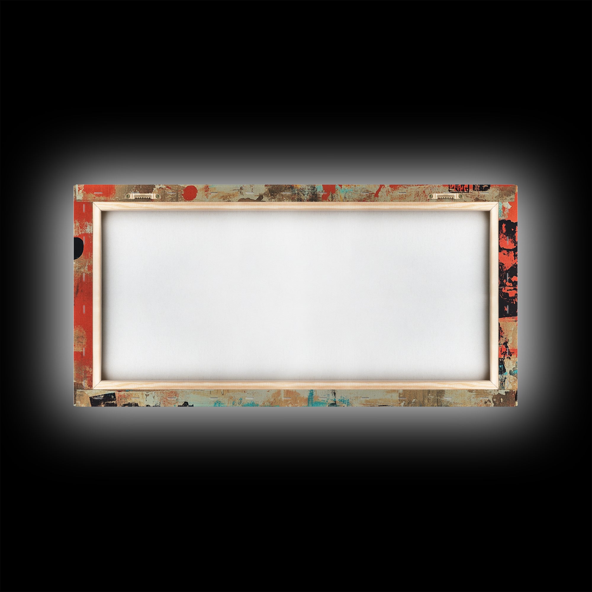 Black Wok Pan On Red Teal Background Wall Art, Kitchen Canvas Print, Rustic Food Decor, Dining Room Wall Decor Gift For Chef