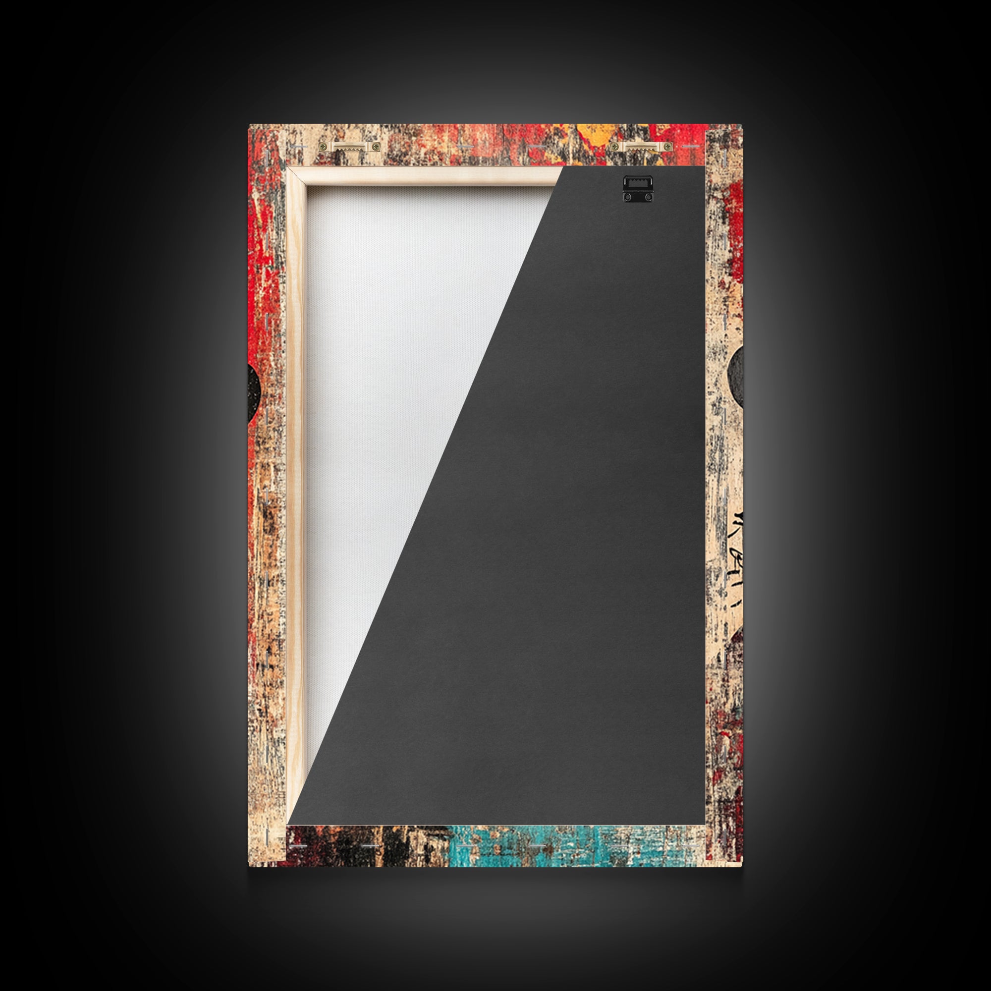 Abstract Cowboy Silhouette Wall Art, Western Canvas Print, Bold Red Teal Rustic Decor, Masculine Southwest Living Room Art