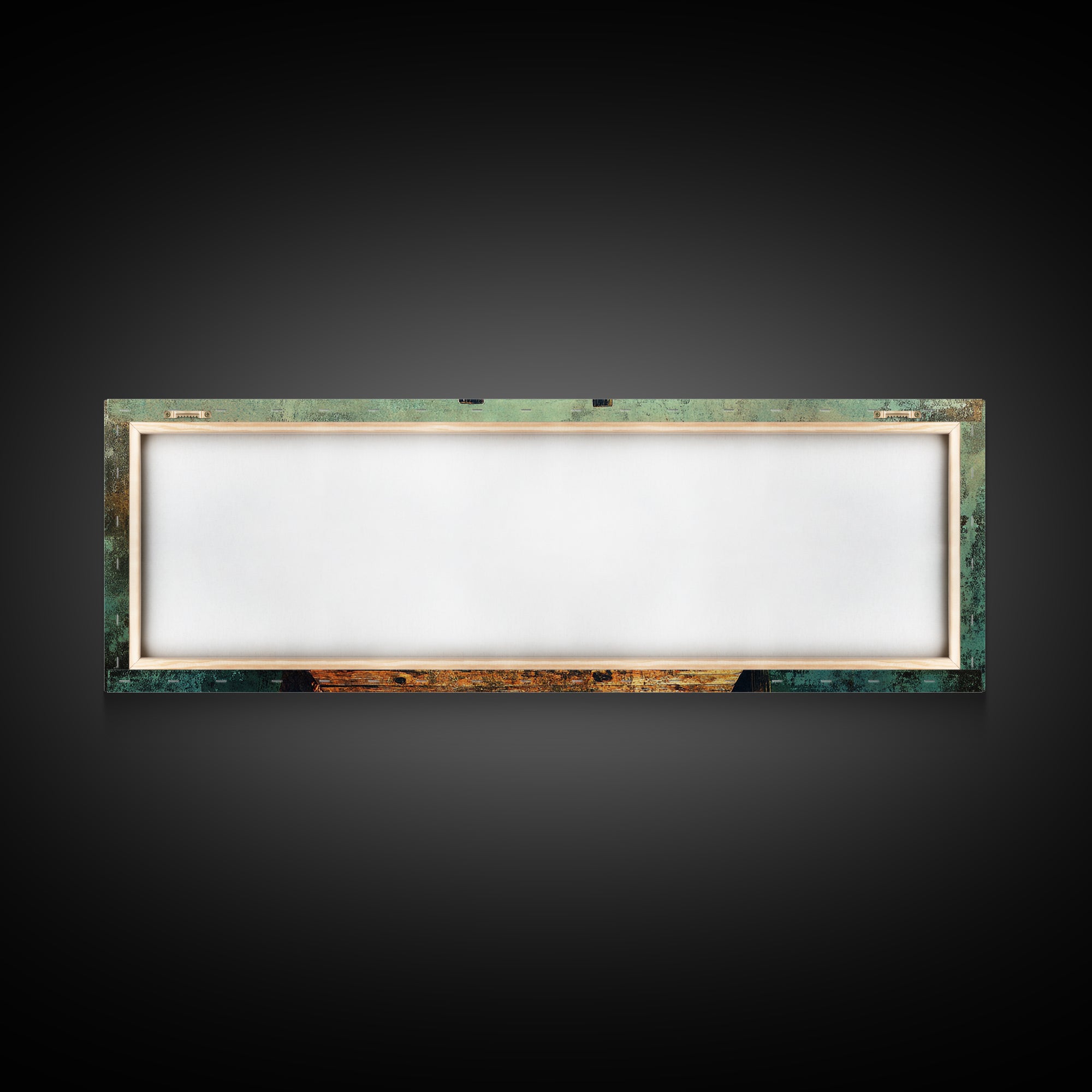 Weathered Wooden Dock Over Teal Water Wall Art, Panoramic Canvas Print, Lake House Decor, Nautical Living Room Art Coastal Decor