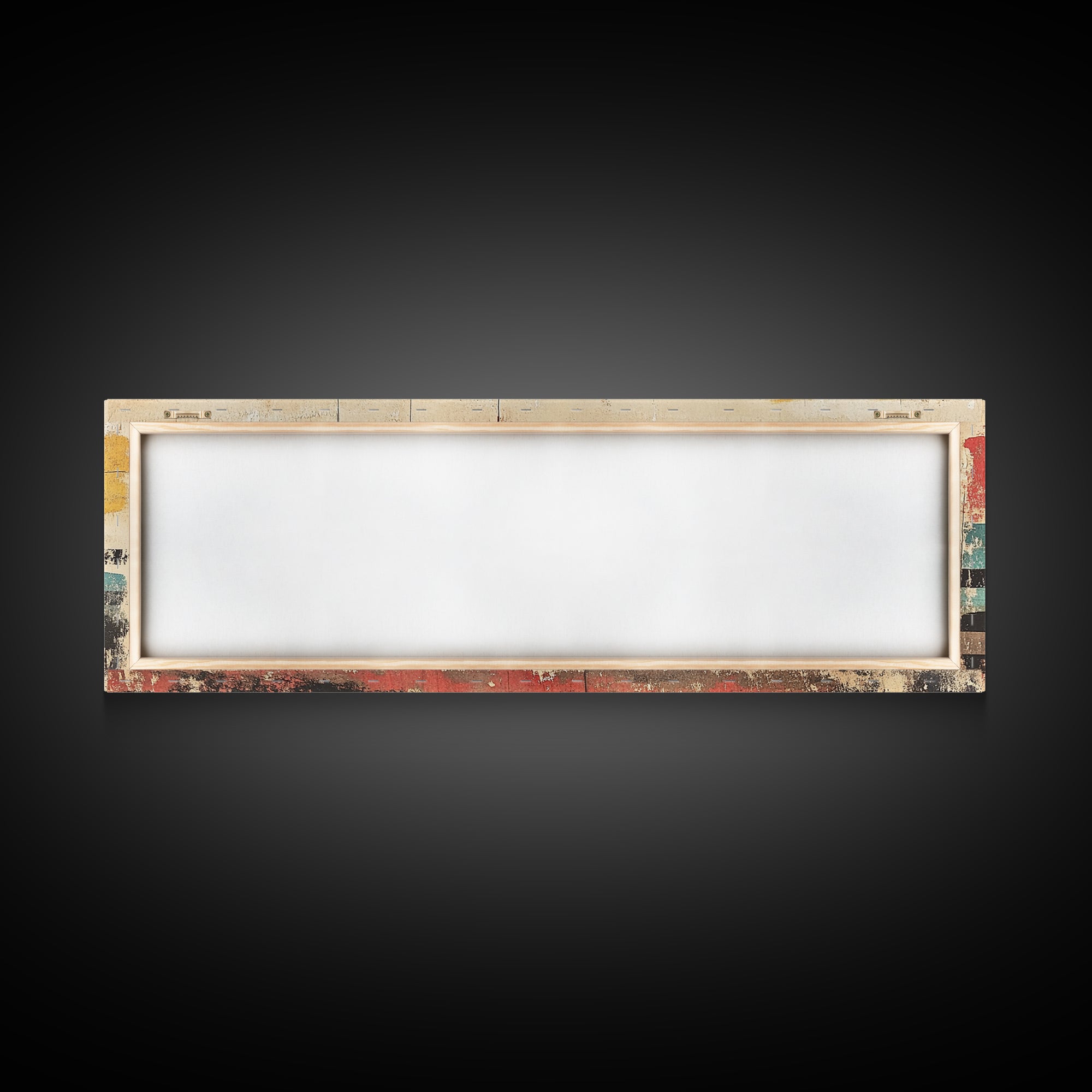 Rustic Fence And Mountain Horizon Wall Art, Abstract Landscape Canvas Print, Mid Century Modern Decor, Horizontal Wall Art