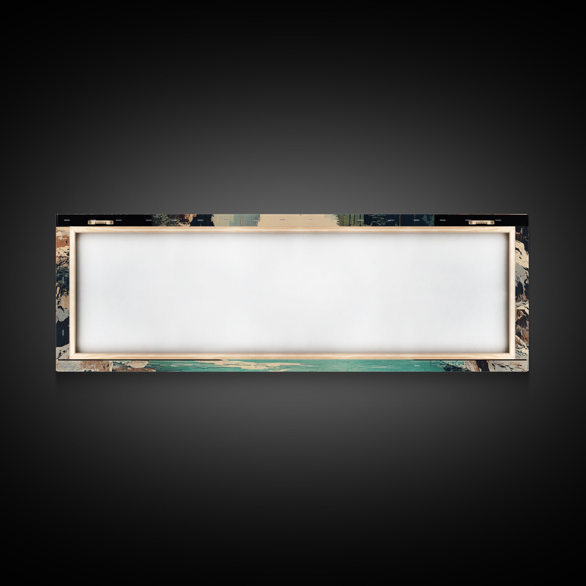 Snowy Canyon River Wall Art, Turquoise Mountain Gorge Canvas Print, Japanese Landscape Decor, Large Horizontal Artwork Print