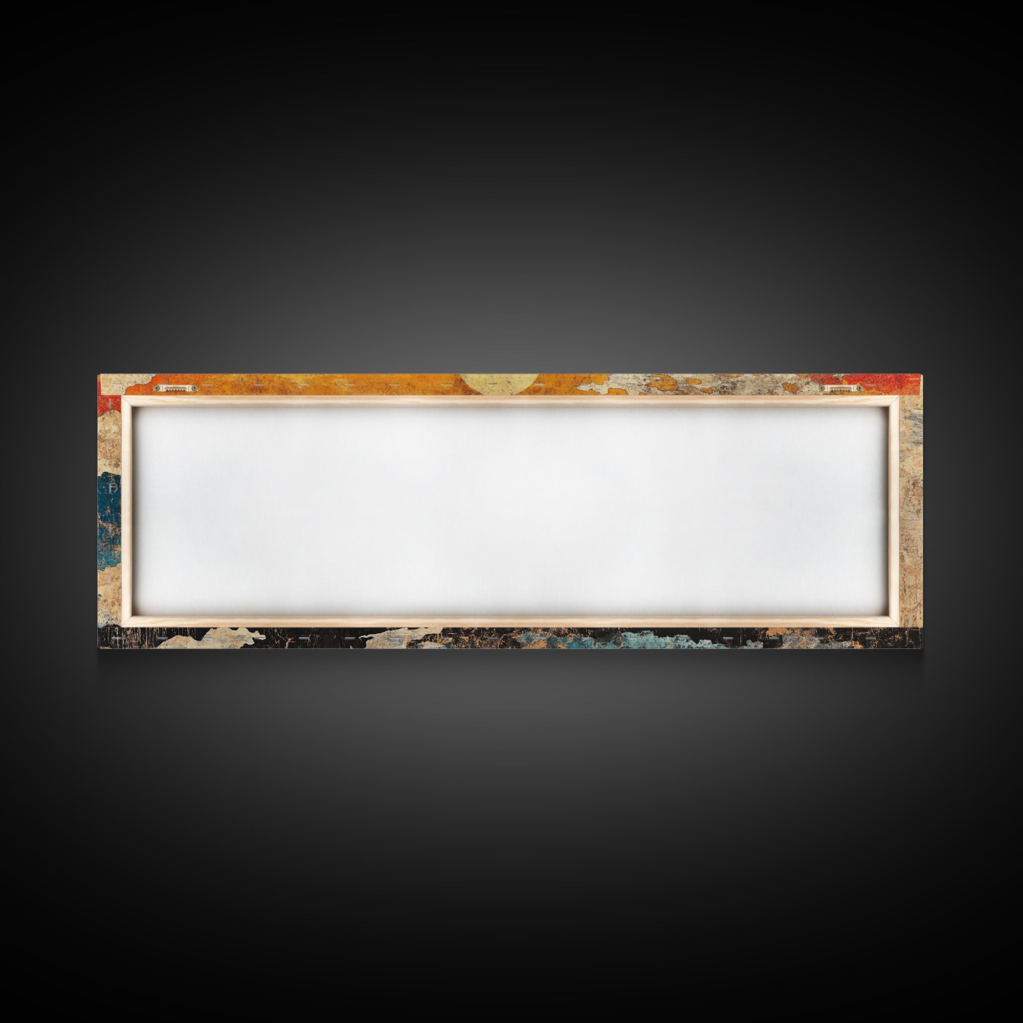Abstract Red Gold Sunset Canvas Print, Textured Cloudscape Wall Art, Boho Modern Decor, Panoramic Living Room Art, Above Sofa Decor