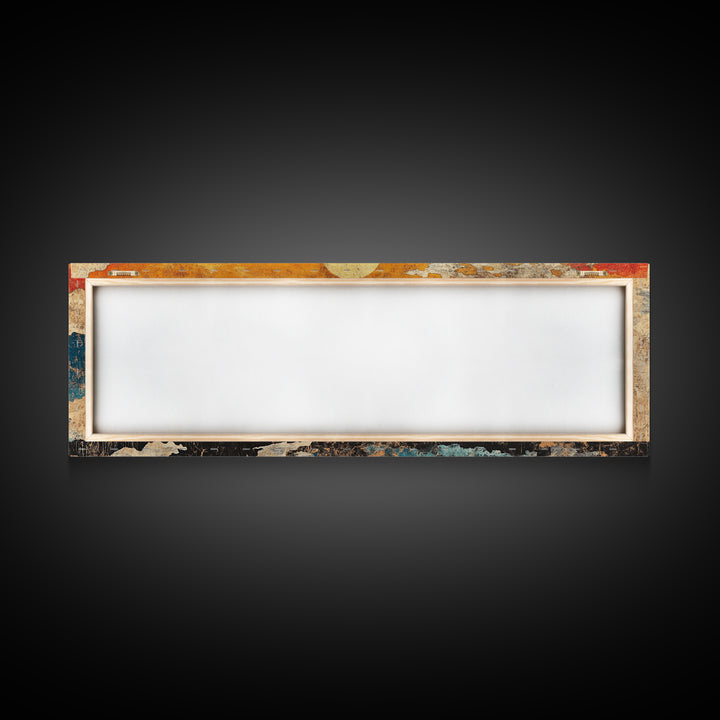 Abstract Red Gold Sunset Canvas Print, Textured Cloudscape Wall Art, Boho Modern Decor, Panoramic Living Room Art, Above Sofa Decor
