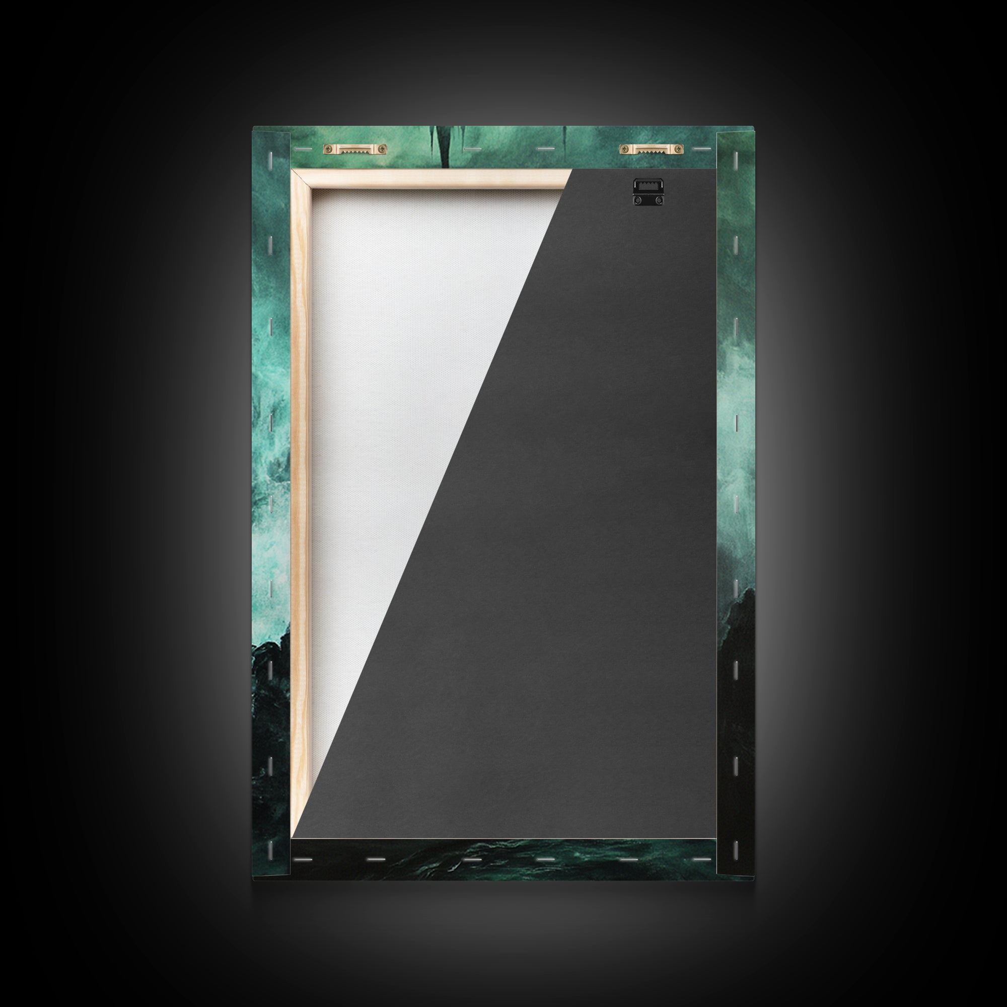 Haunted Gothic Cathedral In Emerald Mist Wall Art, Dark Academia Decor, Fantasy Architecture, Moody Framed Canvas Print, Gift