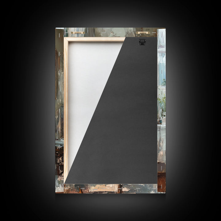 Sunlit Artist Studio Easel Framed Canvas Print, Office Wall Art, Creative Home Decor, Gift For Painter, Modern Wall Decor