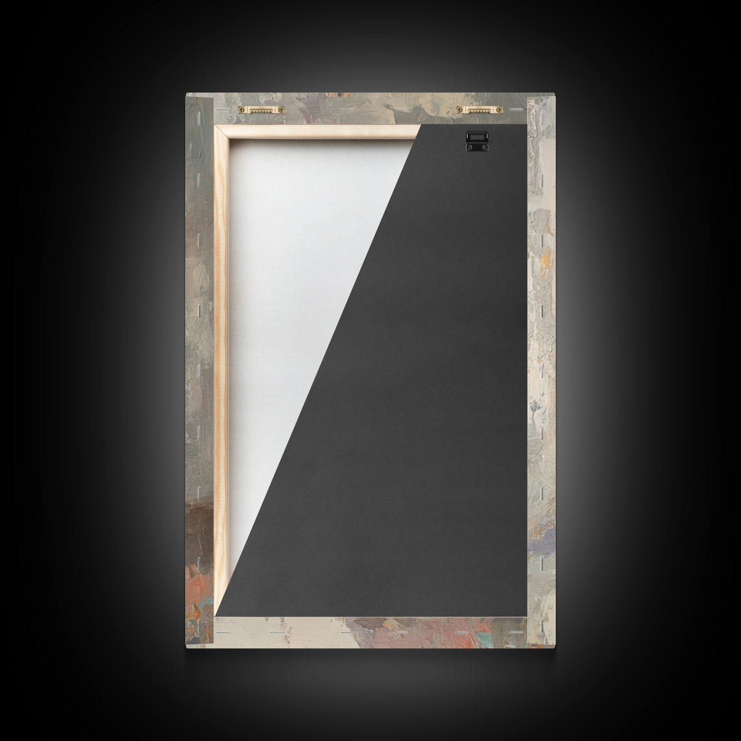 Empty Easel With Textured Blank Canvas Wall Art, Artist Studio Decor, Minimalist Neutral Art Print, Creative Office Gift