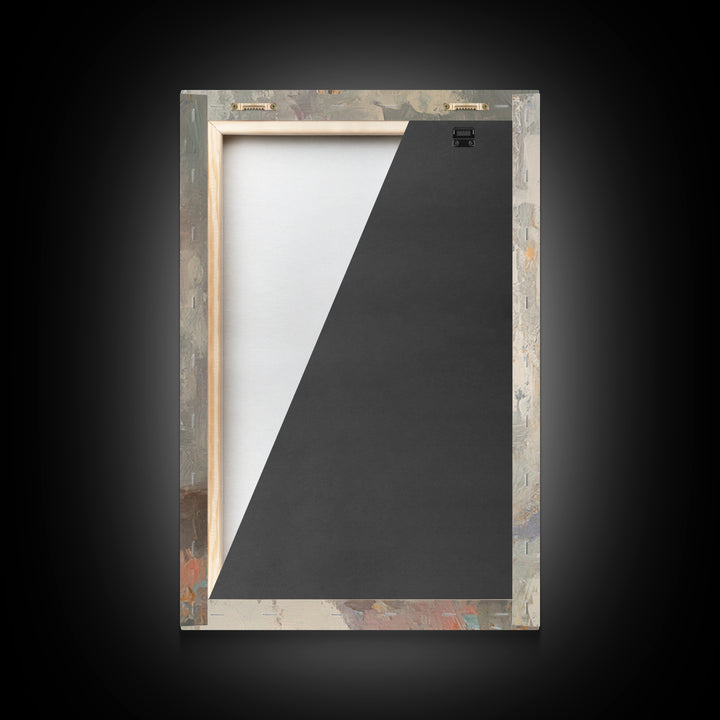 Empty Easel With Textured Blank Canvas Wall Art, Artist Studio Decor, Minimalist Neutral Art Print, Creative Office Gift