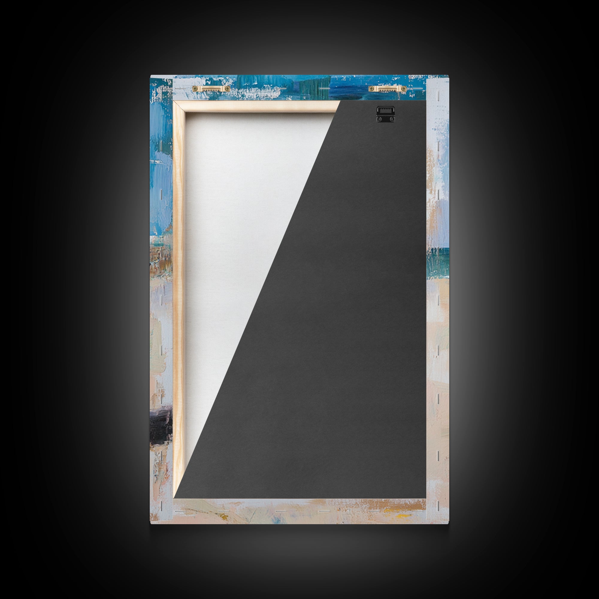 Beach Hourglass With Blue Sea Canvas Print, Coastal Wall Art, Ocean Decor, Seascape Painting, Living Room Wall Decor, Beach House Decor