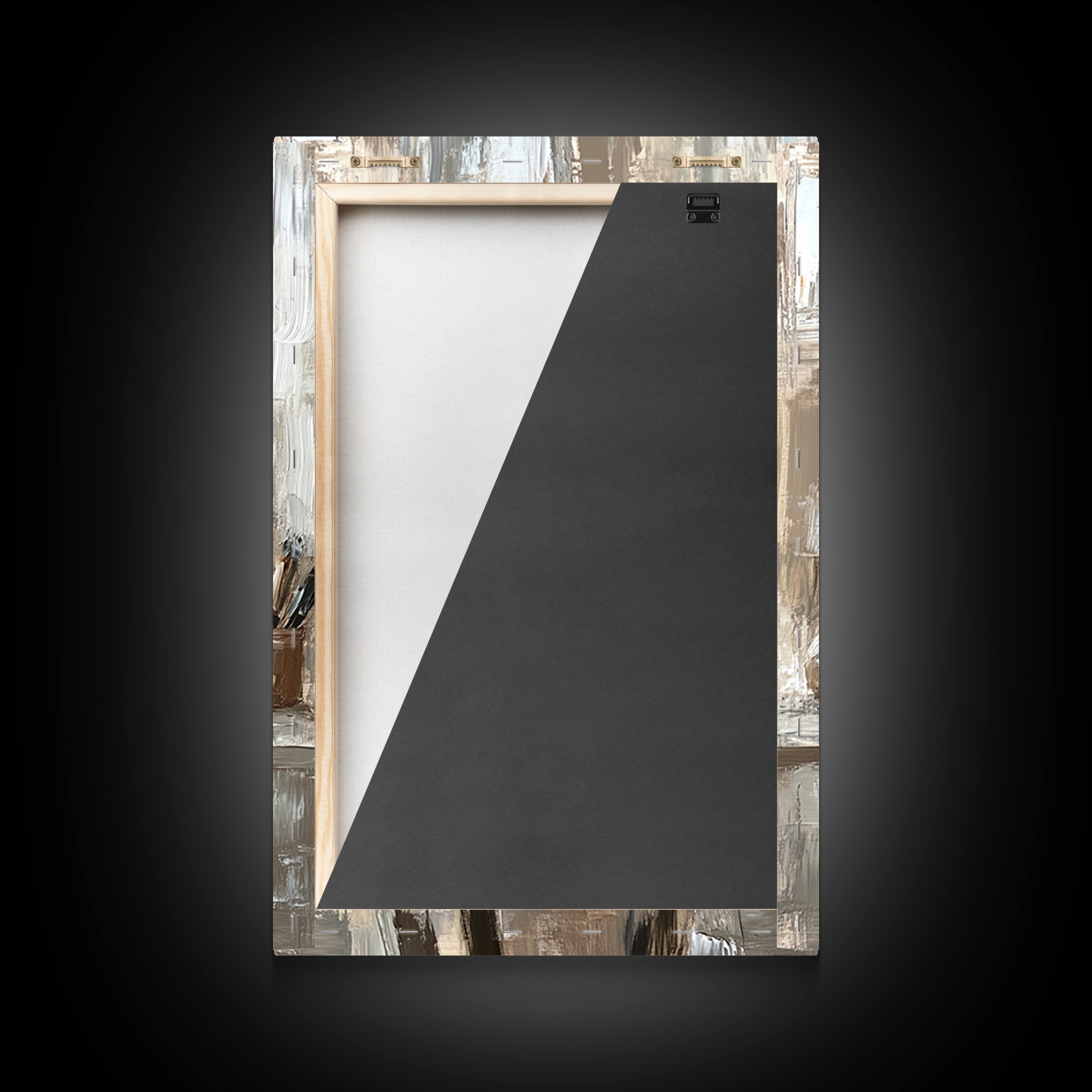 Neutral Artist Studio Easel And Paintbrushes Framed Canvas Print, Minimalist Office Wall Art, Rustic Home Decor For Creative Spaces