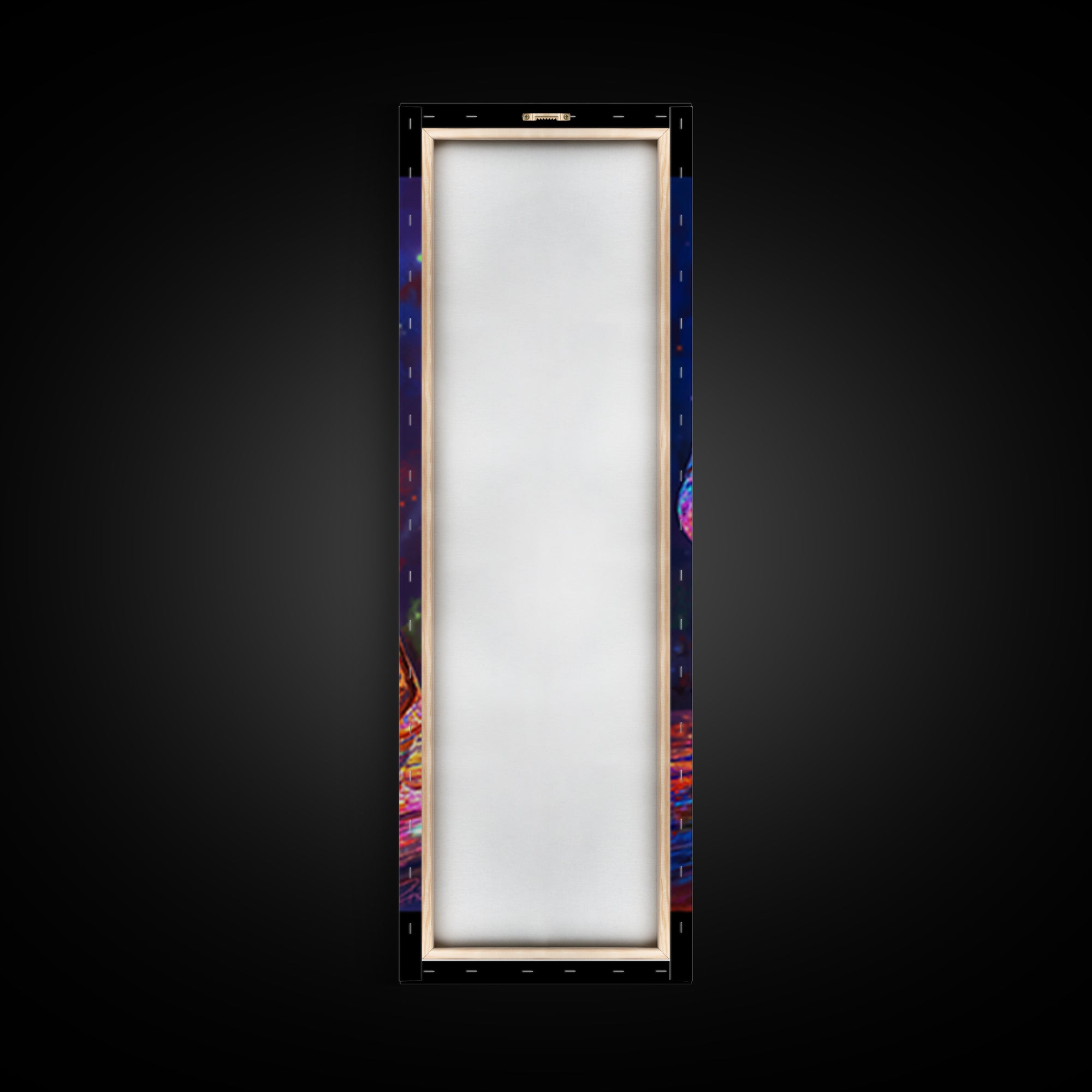 Jeweled Retro Phone With Headphones Framed Canvas Print, Music Wall Art, Funky Wall Decor, Game Room Decor, Gift For Him