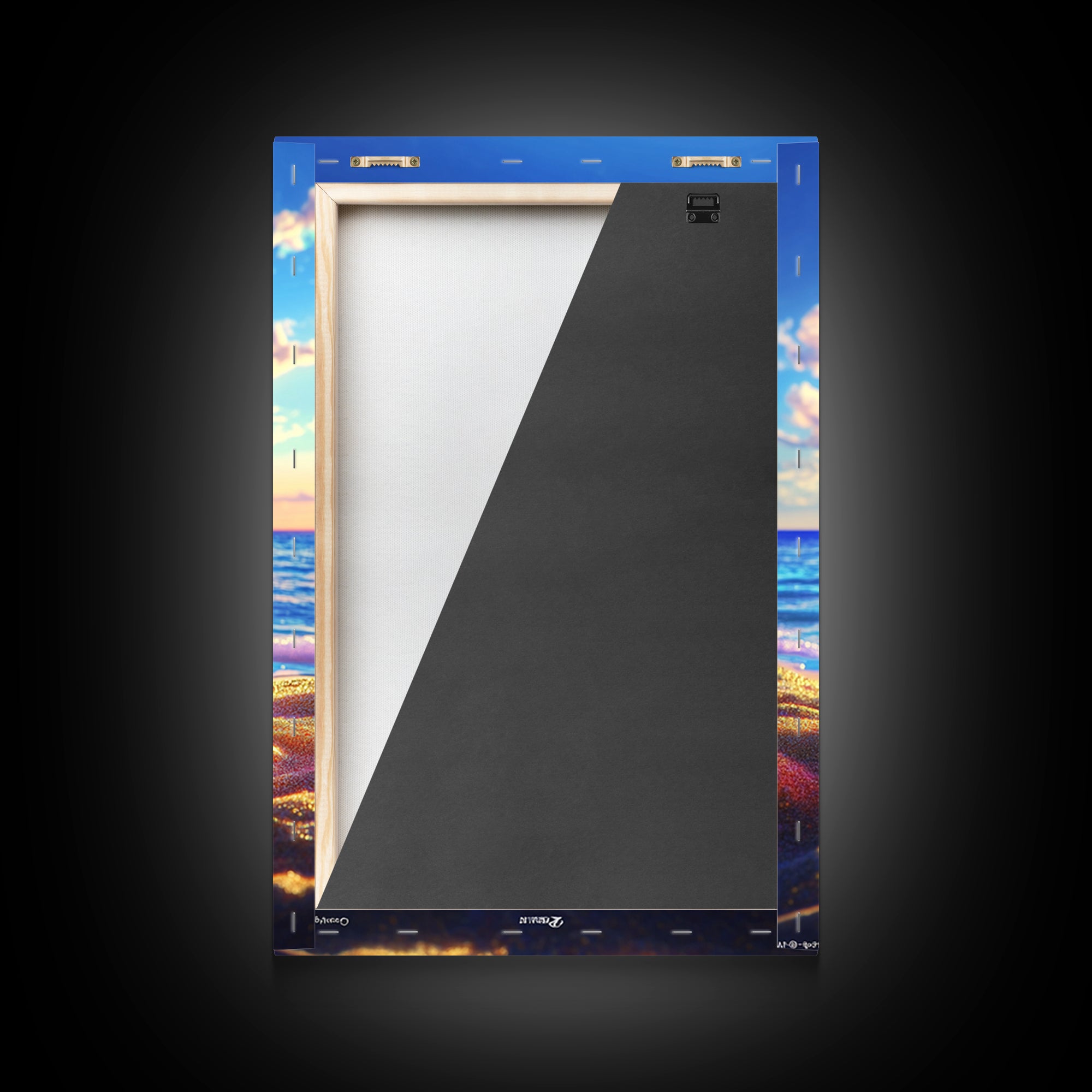 Glittering Seashell Treasure Chest Canvas Print, Coastal Beach House Decor, Ocean Wall Art, Nautical Gift For Her Home Decor
