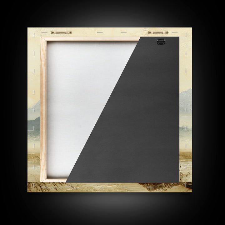Panoramic Misty Mountain Landscape Framed Canvas Print, Above Bed Art, Bedroom Wall Art, Bedroom Decor, Fine Art, Serenity, ABA-1x1-1