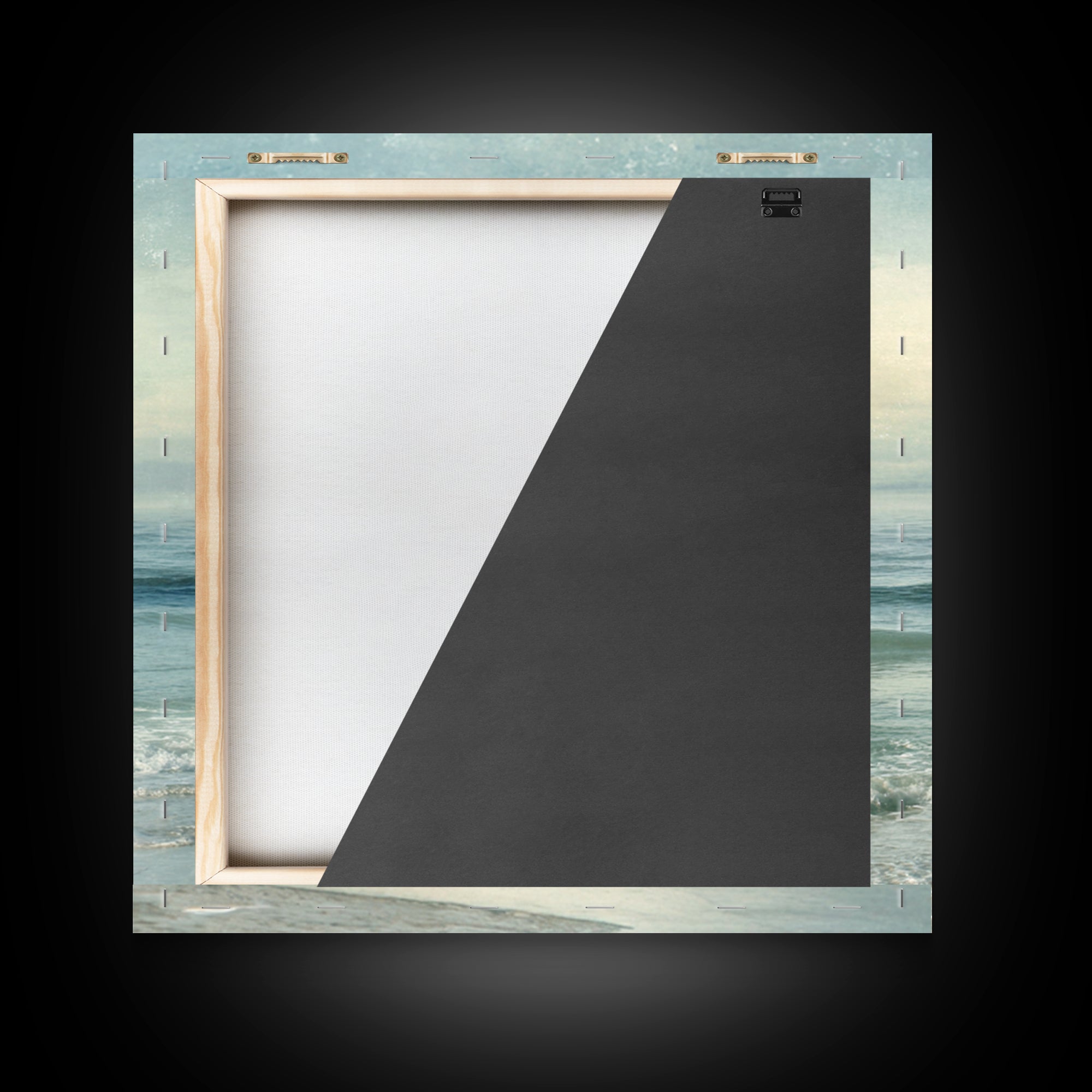Quiet Moon over a Calm Ocean Horizon Canvas Print, Above Bed Art, Canvas Wall Art, Bedroom Decor, Fine Art, Serenity, ABA-1x1-3