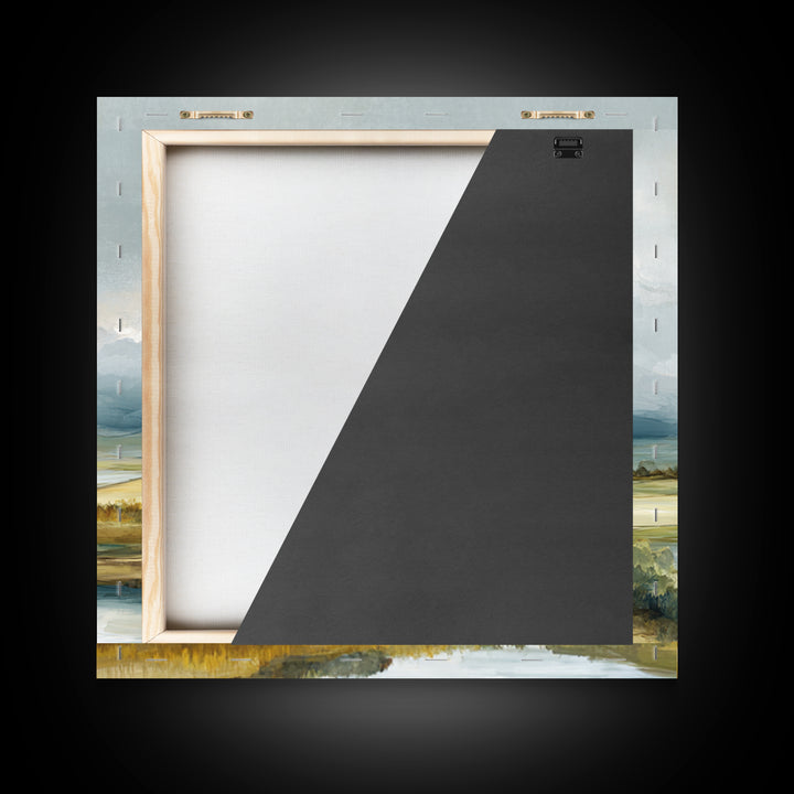 Soft Romantic Landscape Framed Canvas Print, Above Bed Art, Home Decor, Bedroom Decor, Oil Painting, Serenity, Contemporary Art, ABA-1x1-41