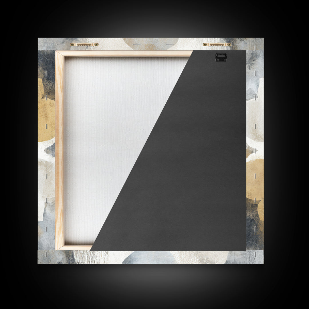 Japandi Ink Shapes Framed Canvas Print, Above Bed Art, Boho Wall Decor, Bedroom Decor, Fine Art, Serenity, Fine Art Print, ABA-1x1-42