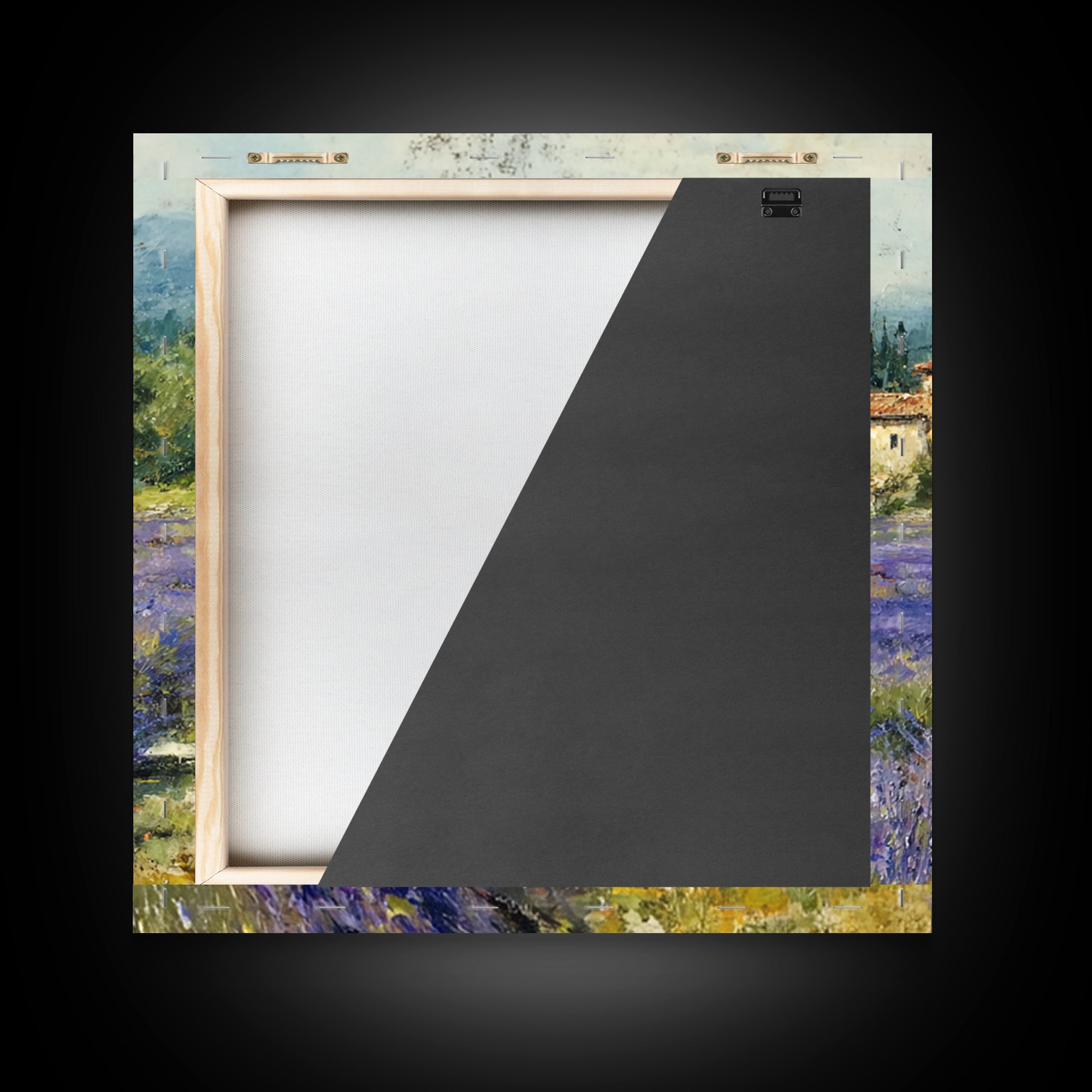 Oversized Lavender Field Framed Canvas Print, Above Bed Art, Dopamine Decor, Bedroom Decor, Oil Painting, Serenity, ABA-1x1-43