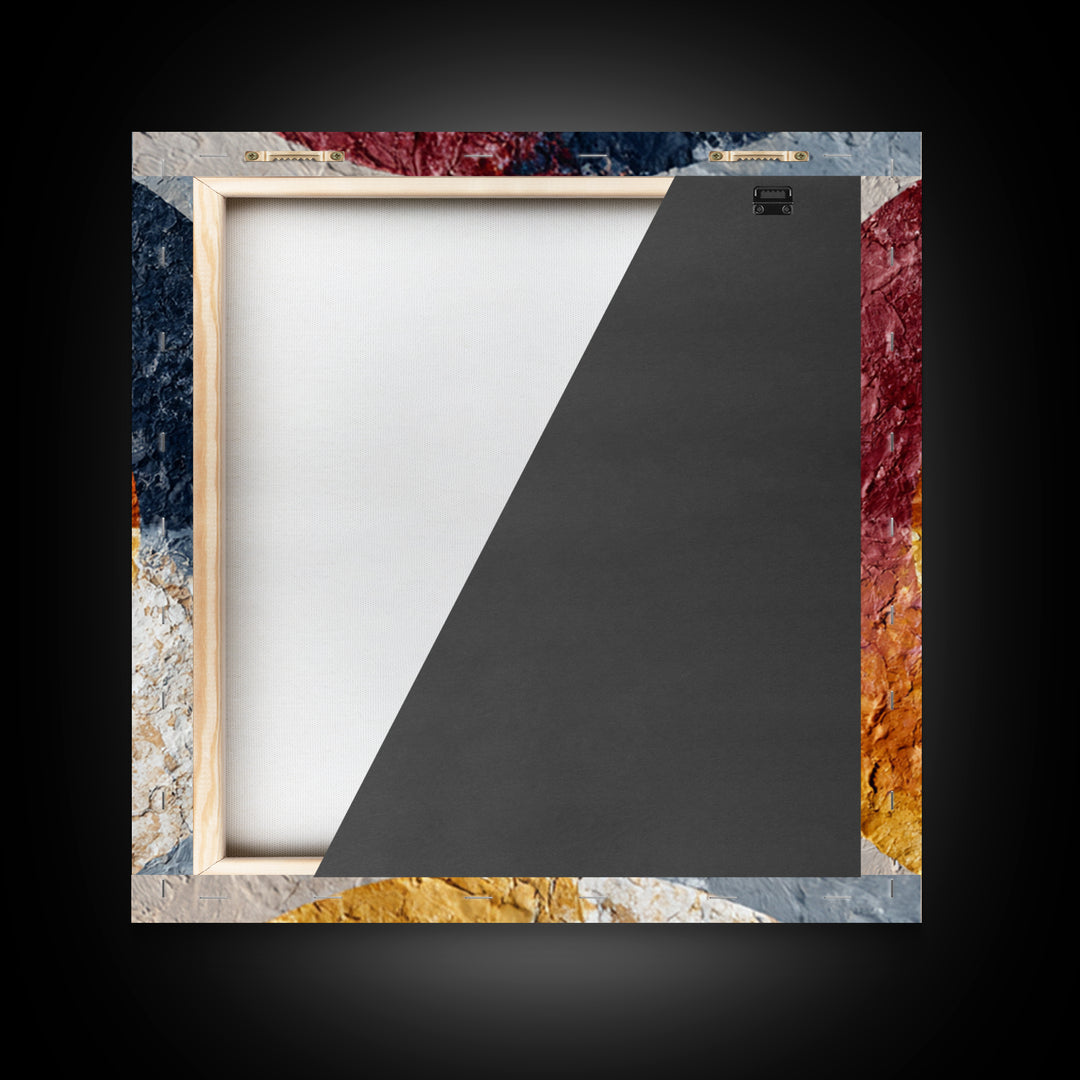 Abstract Sunrise Geometry Framed Canvas Print, Above Bed Art, Bedroom Decor, Abstract Art, Serenity, Boho Decor, Western Decor, ABA-1x1-44