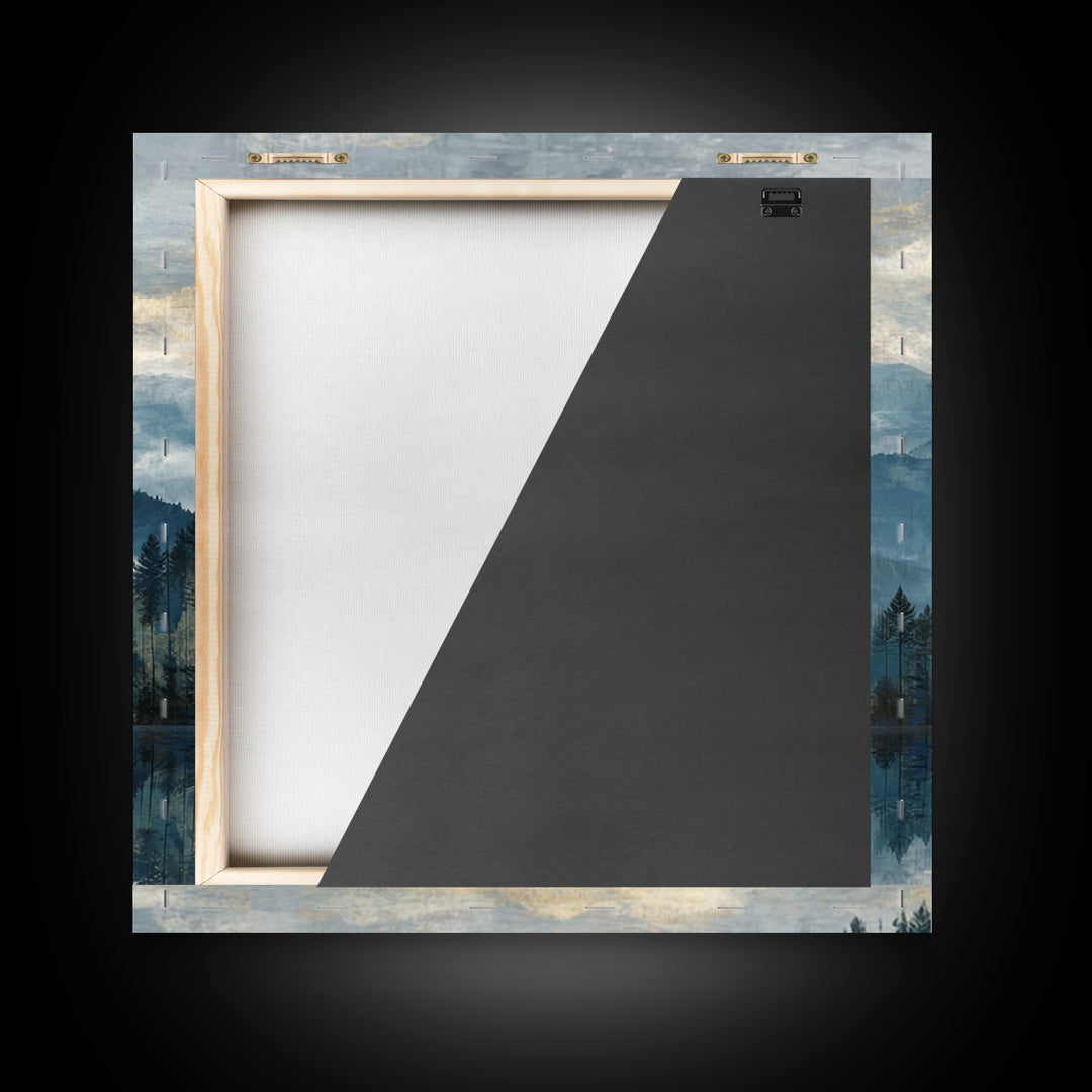 Soft Alpine Horizon Framed Canvas Print, Above Bed Art, Digital Prints, Bedroom Decor, Oil Painting, Serenity, Printable Art, ABA-1x1-48