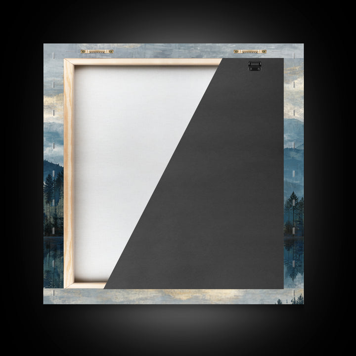 Soft Alpine Horizon Framed Canvas Print, Above Bed Art, Digital Prints, Bedroom Decor, Oil Painting, Serenity, Printable Art, ABA-1x1-48