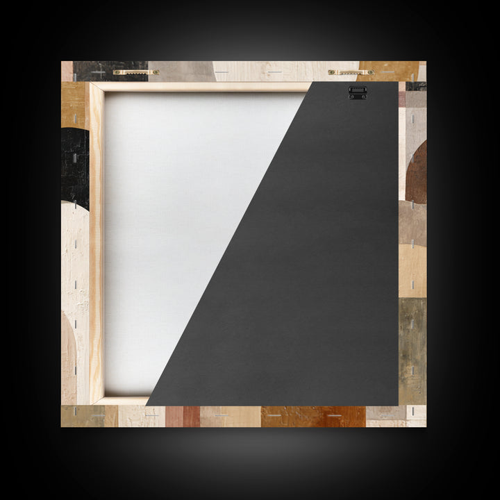 Neutral Abstract Arches Framed Canvas Print, Above Bed Art, Horizontal Wall Art, Bedroom Decor, Abstract Art, Serenity, ABA-1x1-52