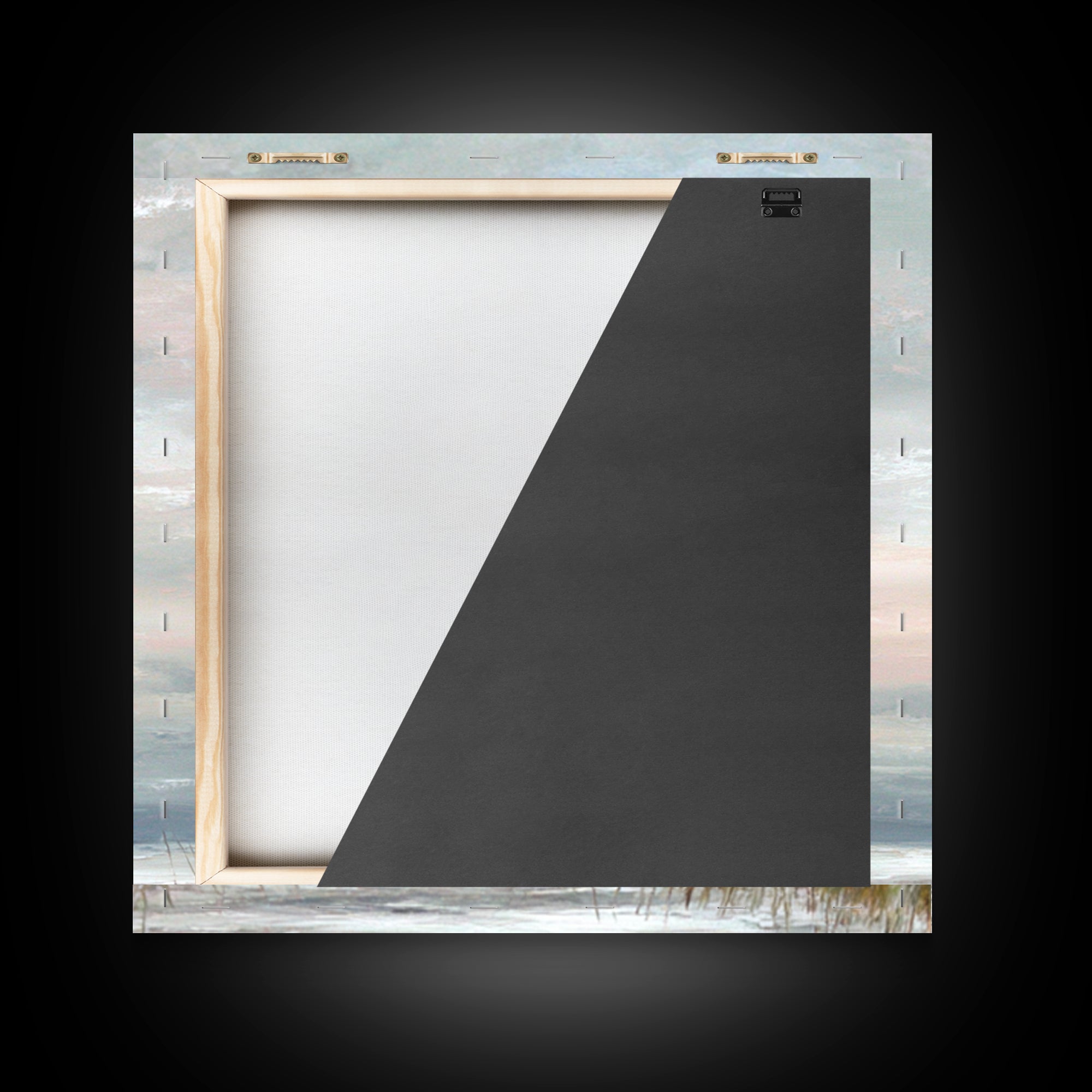 Tranquil Cloudscape with Blush Undertones Framed Canvas Print, Above Bed Art, Modern Decor, Bedroom Decor, Fine Art, Serenity, ABA-1x1-53