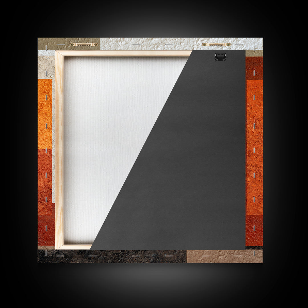 Abstract Sunrise Geometry Framed Canvas Print, Above Bed Art, Boho Wall Decor, Bedroom Decor, Serenity, Fine Art Print, ABA-1x1-68