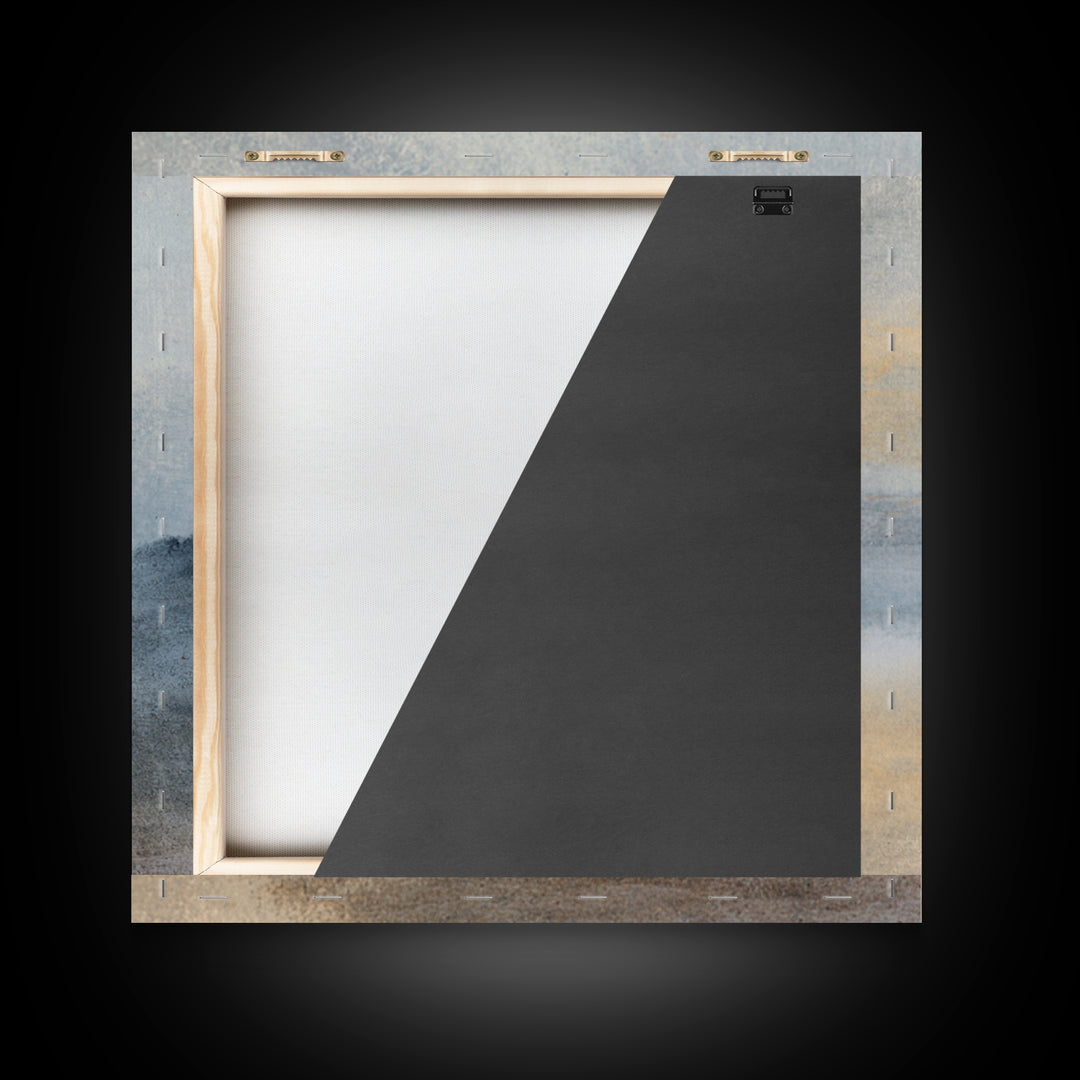 Minimal Two Figure Line Drawing Framed Canvas Print, Above Bed Art, Neutral Decor, Bedroom Decor, Oil Painting, Serenity, ABA-1x1-80