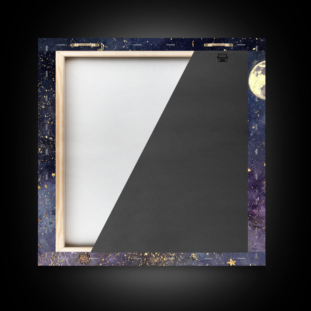 Subtle Celestial Scene Canvas Print, Above Bed Art, Statement Artwork, Bedroom Decor, Fine Art, Serenity, Printable Wall Art, ABA-1x1-85