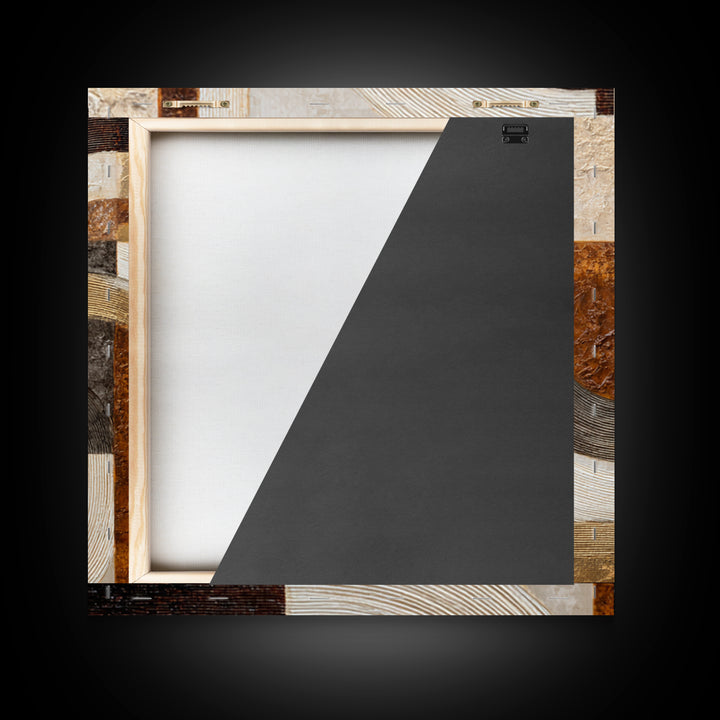 Warm Taupe Abstract Waves Canvas Print, Above Bed Art, Statement Artwork, Bedroom Decor, Abstract Art, Serenity, ABA-1x1-87
