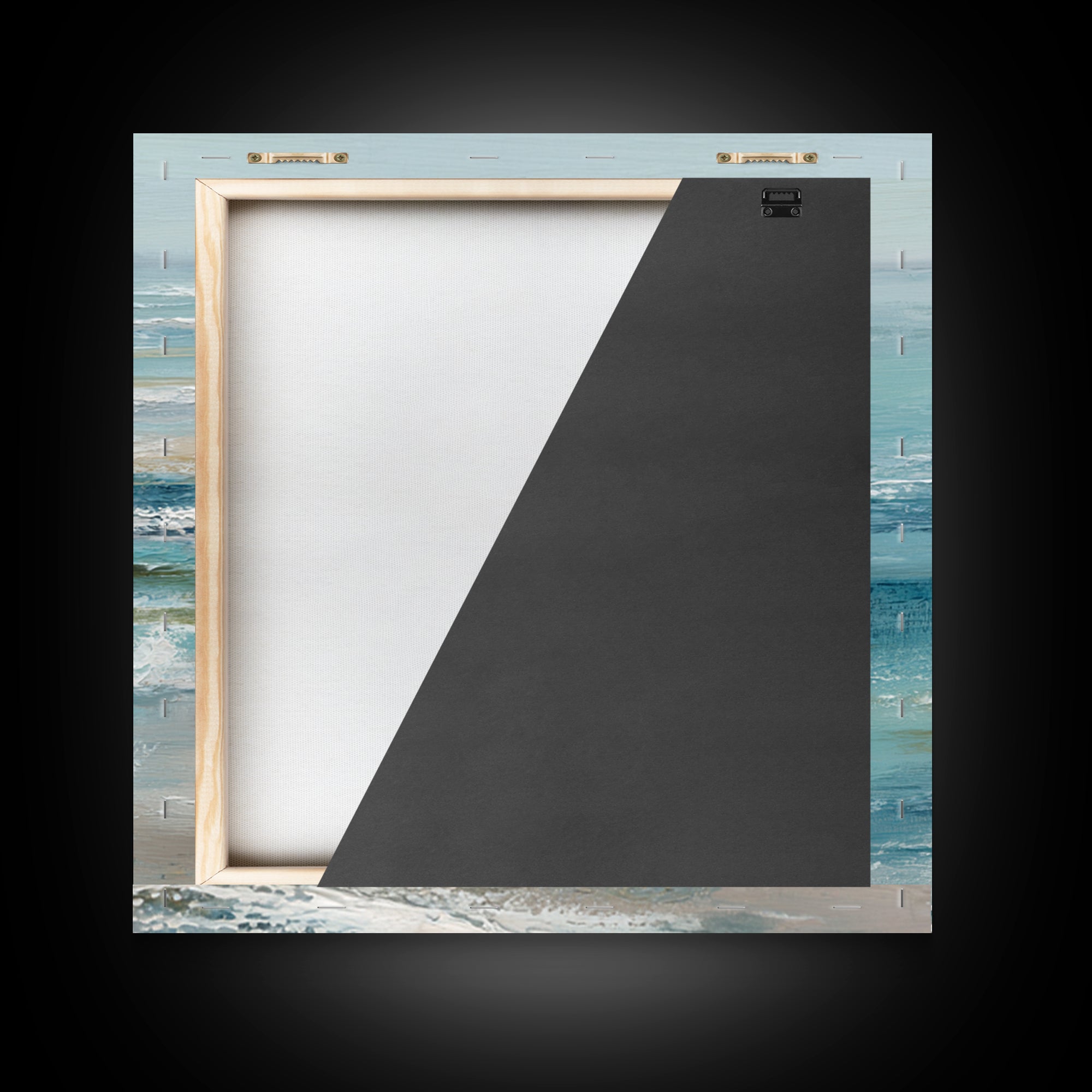 Serene Ocean Tide Seen from Above Framed Canvas Print, Above Bed Art, Luxury Decor, Bedroom Decor, Fine Art, Serenity, ABA-1x1-93