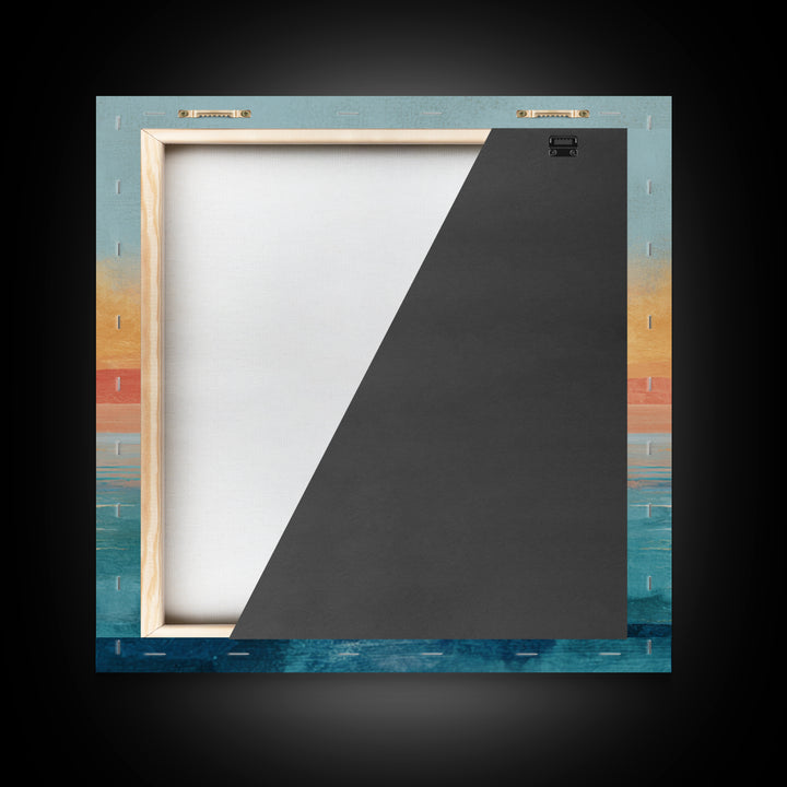 Quiet Moon over a Calm Ocean Horizon Canvas Print, Above Bed Art, Wall Art, Bedroom Decor, Oil Painting, Serenity, ABA-1x1-99