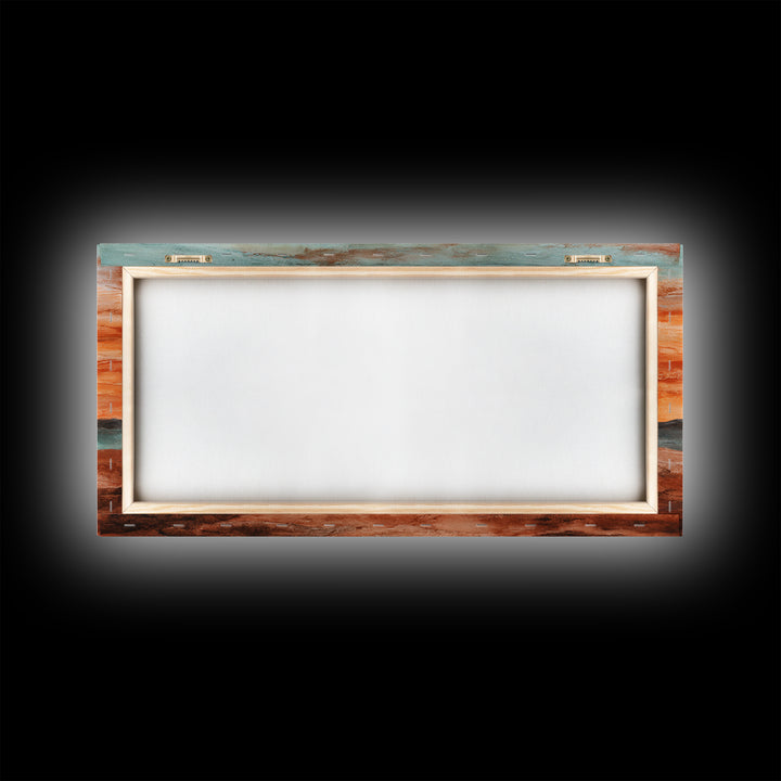 Dreamy Desert Sunset Framed Canvas Print, Above Bed Art, Statement Artwork, Bedroom Decor, Fine Art, Serenity, ABA-2x1-75