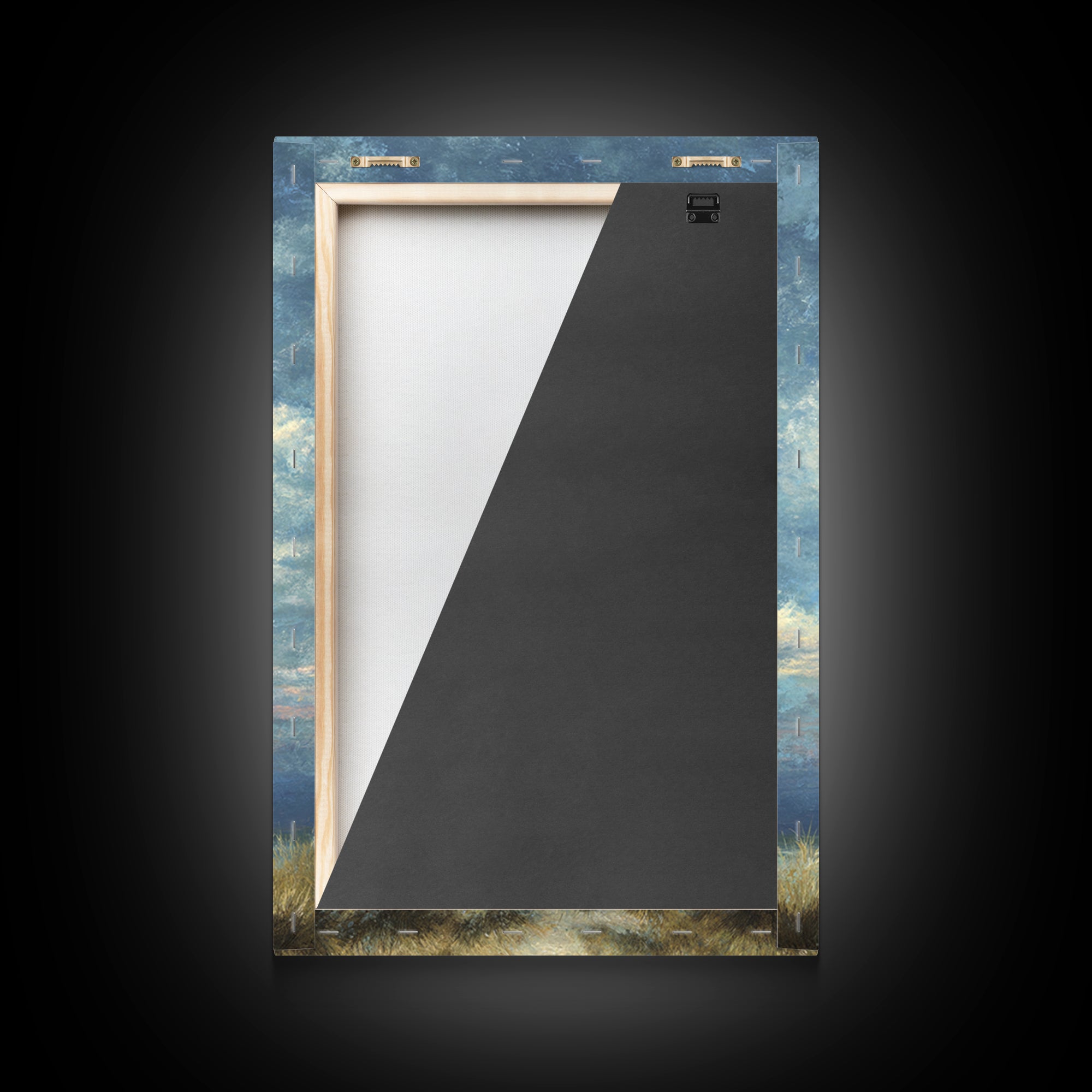Tranquil Cloudscape with Blush Undertones Framed Canvas Print, Above Bed Art, Digital Art, Bedroom Decor, Fine Art, Serenity, ABA-2x3-37