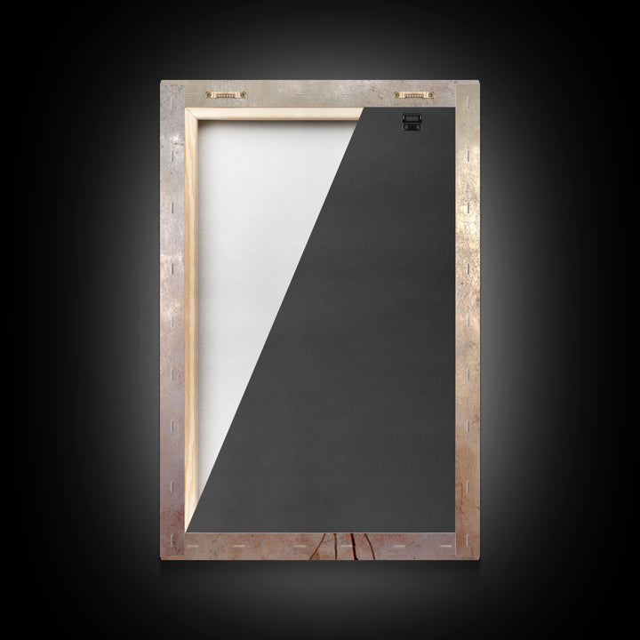 Tonal Botanical Shadows on Plaster Surface Framed Canvas Print, Above Bed Art, Bedroom Decor, Oil Painting, Serenity, ABA-2x3-55