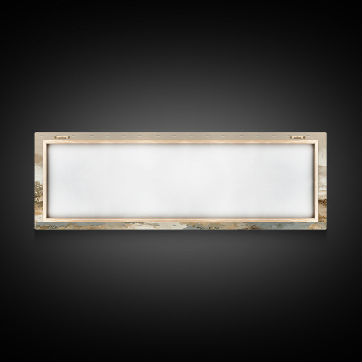 Panoramic Misty Mountain Landscape Framed Canvas Print, Above Bed Art, Boho Wall Art, Bedroom Decor, Fine Art, Serenity, ABA-3x1-17