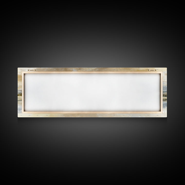 Calming Lake Reflection Framed Canvas Print, Above Bed Art, Printable Wall Art, Bedroom Decor, Oil Painting, Serenity, ABA-3x1-51