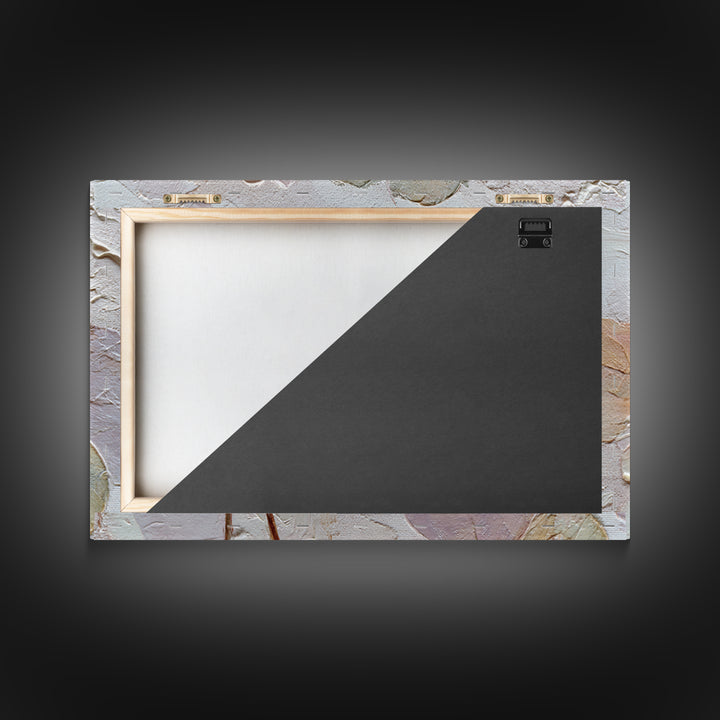 Tonal Botanical Shadows on Plaster Surface Framed Canvas Print, Above Bed Art, Dopamine Decor, Bedroom Decor, Serenity, ABA-3x2-27
