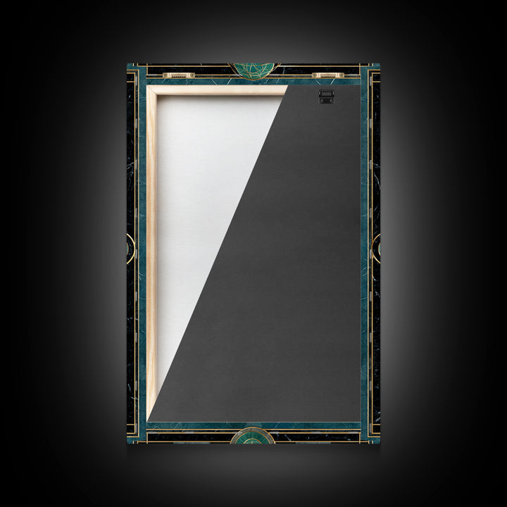 Deco Zodiac Wheel Framed Canvas Print, Art Deco Art, Art Deco, Living Room Decor, Abstract Art, Glamour, Art Deco Wallpaper, ADA-2x3-53