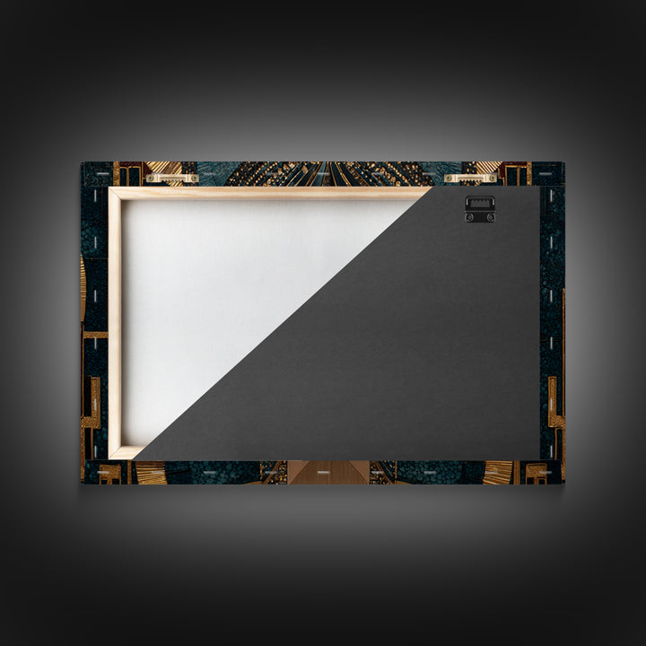 Flapper Portrait with Pearl Strands and Dramatic Framed Canvas Print, Art Deco Art, Boho, Living Room Decor, Fine Art, Glamour, ADA-3x2-18