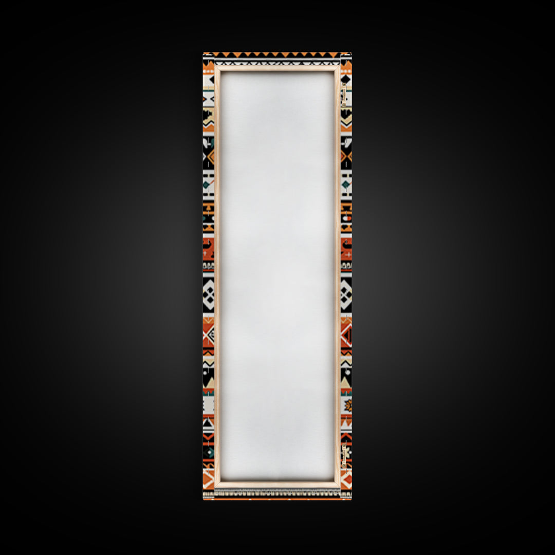 Orange Black And Teal African Patterns Wall Art, Tribal Textile Print, Ankara Inspired Decor, Boho Cultural Home Decoration