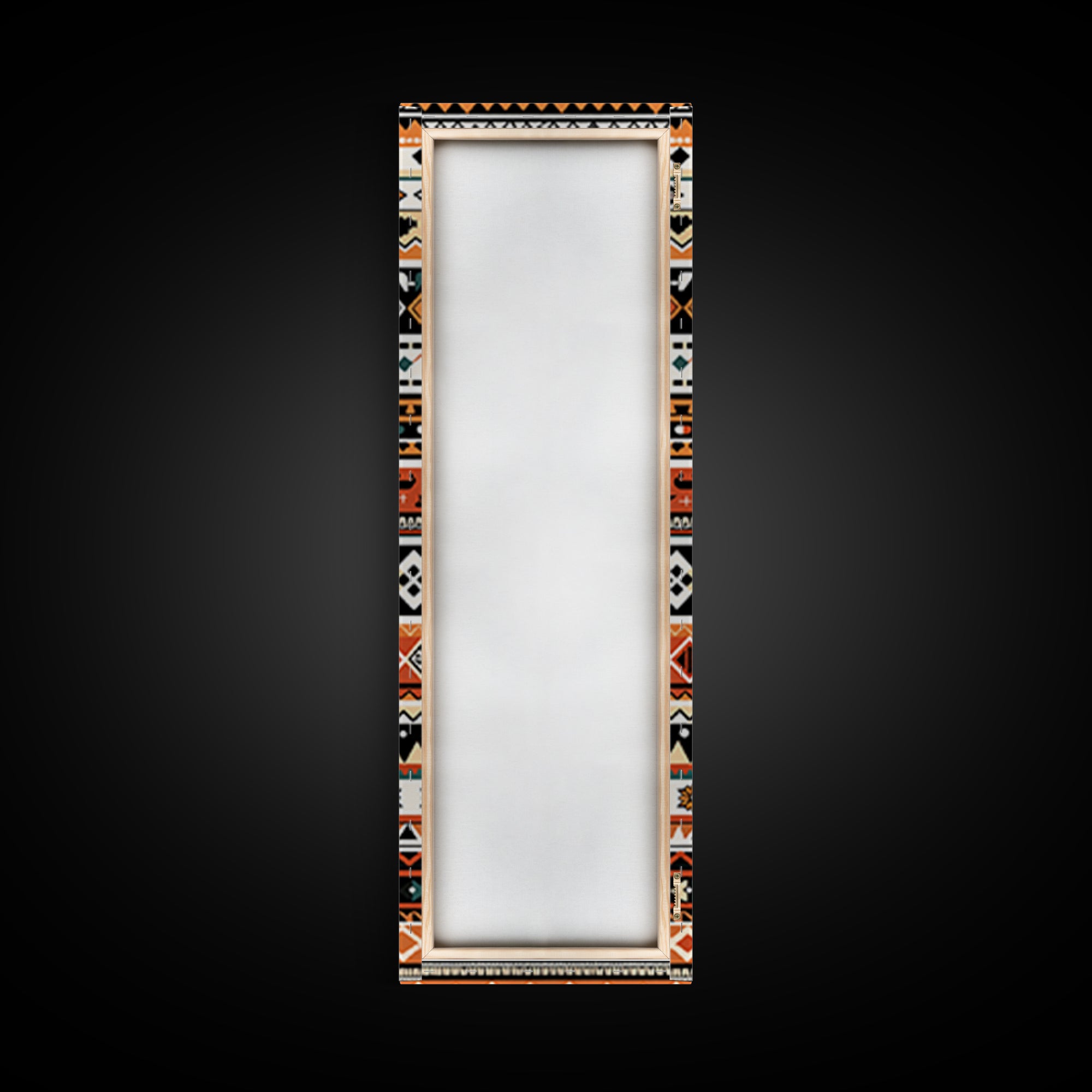 Orange Black And Teal African Patterns Wall Art, Tribal Textile Print, Ankara Inspired Decor, Boho Cultural Home Decoration
