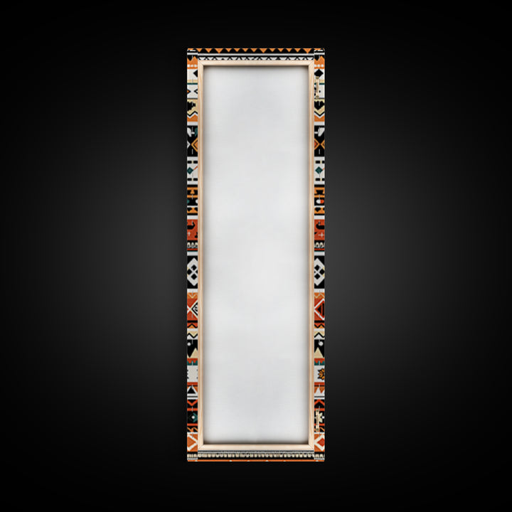 Orange Black And Teal African Patterns Wall Art, Tribal Textile Print, Ankara Inspired Decor, Boho Cultural Home Decoration