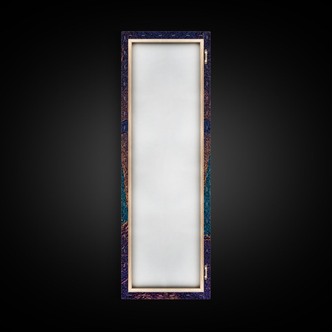 Mystic African Woman Before Glowing Sun Wall Art, Spiritual Cave Portal, Afrocentric Landscape, Dreamy Black Culture Decor