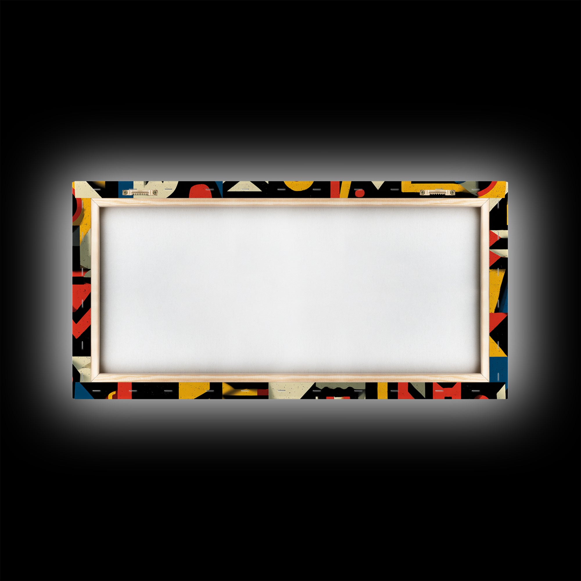 Modern African Geometric Shapes Wall Art, Primary Color Abstract Canvas Decor, Afrocentric Pattern Print, Bold Home Accent