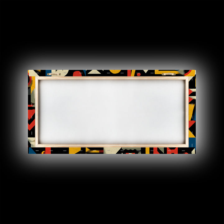Modern African Geometric Shapes Wall Art, Primary Color Abstract Canvas Decor, Afrocentric Pattern Print, Bold Home Accent