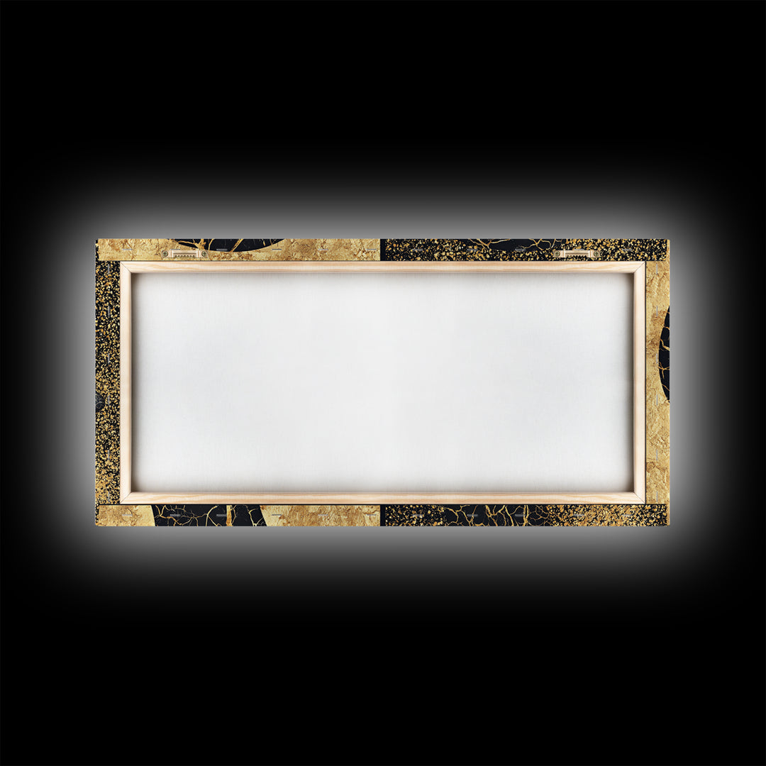Black Gold Rooted African Profile Diptych Framed Canvas Print, Spiritual Wall Art, Modern Afrocentric Decor, Luxury Art Print