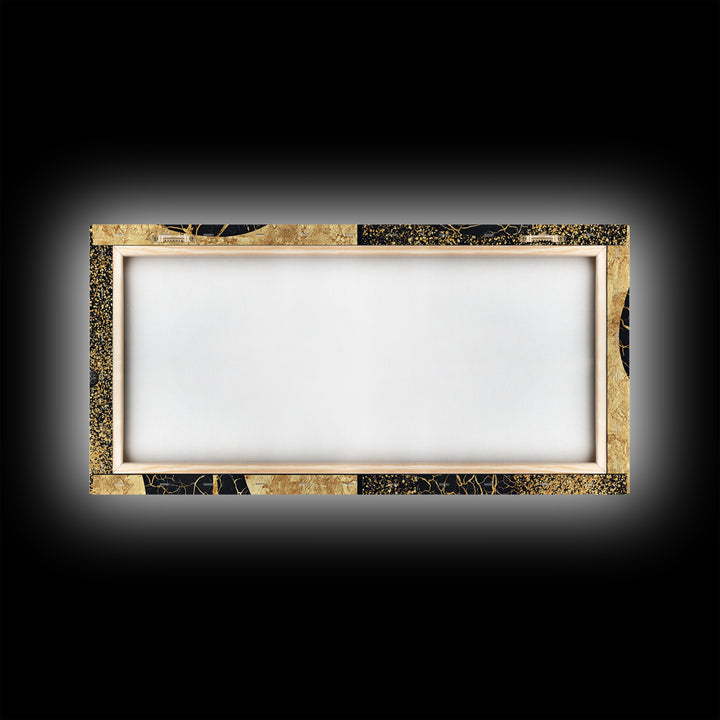 Black Gold Rooted African Profile Diptych Framed Canvas Print, Spiritual Wall Art, Modern Afrocentric Decor, Luxury Art Print