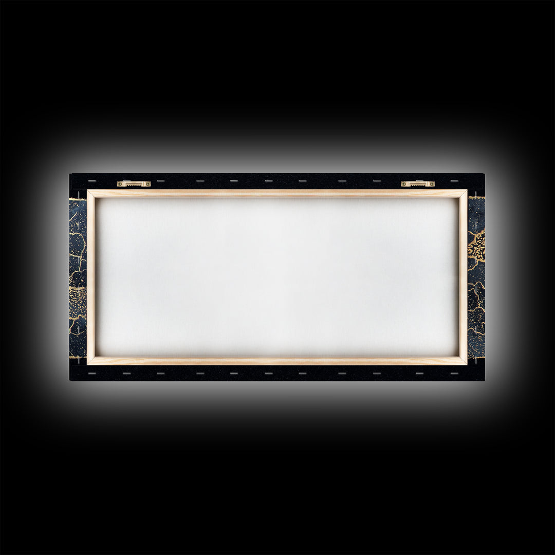 Black And Gold Crackle Abstract Wall Art, Luxury Geometric Texture Print, Modern African Inspired Decor For Elegant Homes