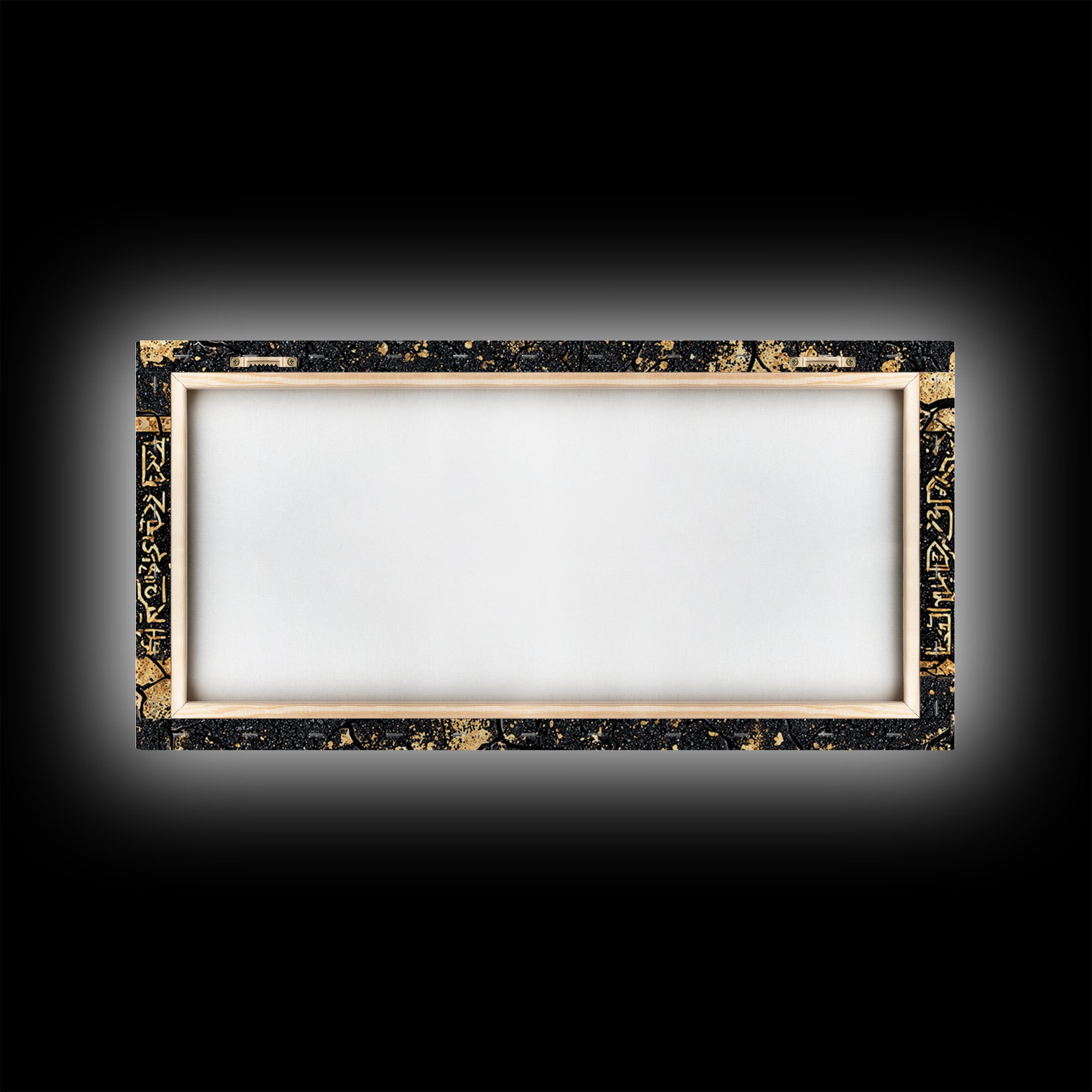 Gold Egyptian Hieroglyph Panel Wall Art, African Culture Art Print, Ancient African Decor, Black And Gold Statement Canvas
